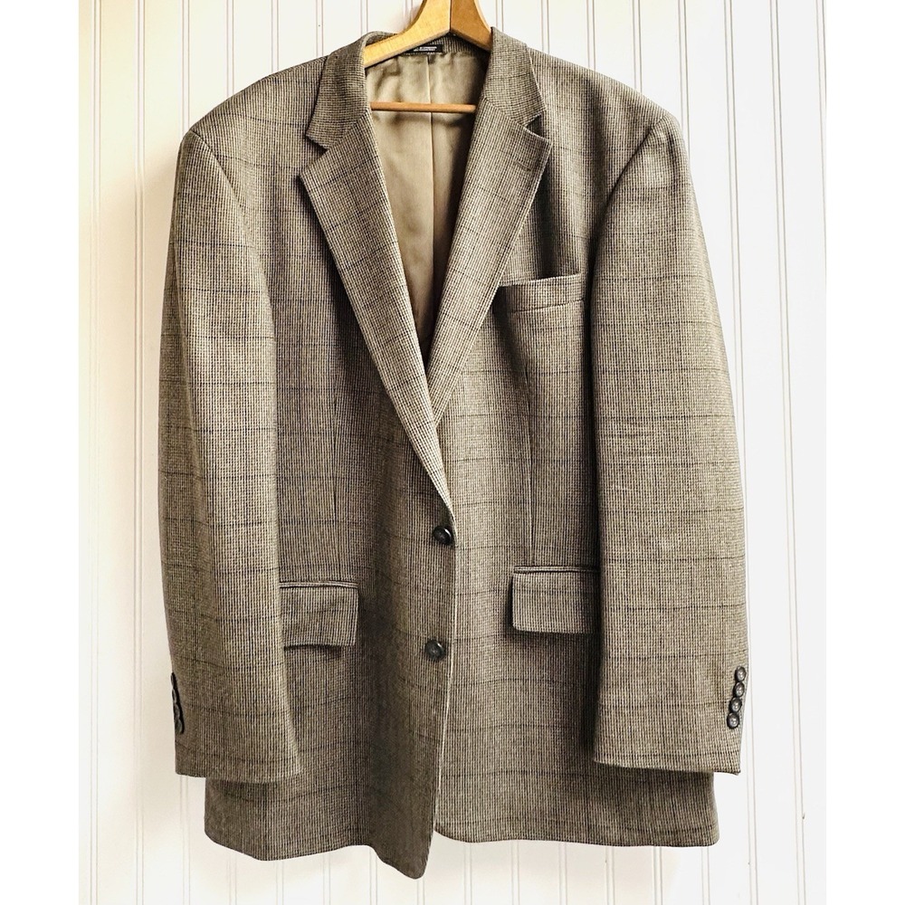 OSCAR DE LA RENTA Mens Tweed Blazer Sport Coat Casual Jacket Size 44R Wool Suit